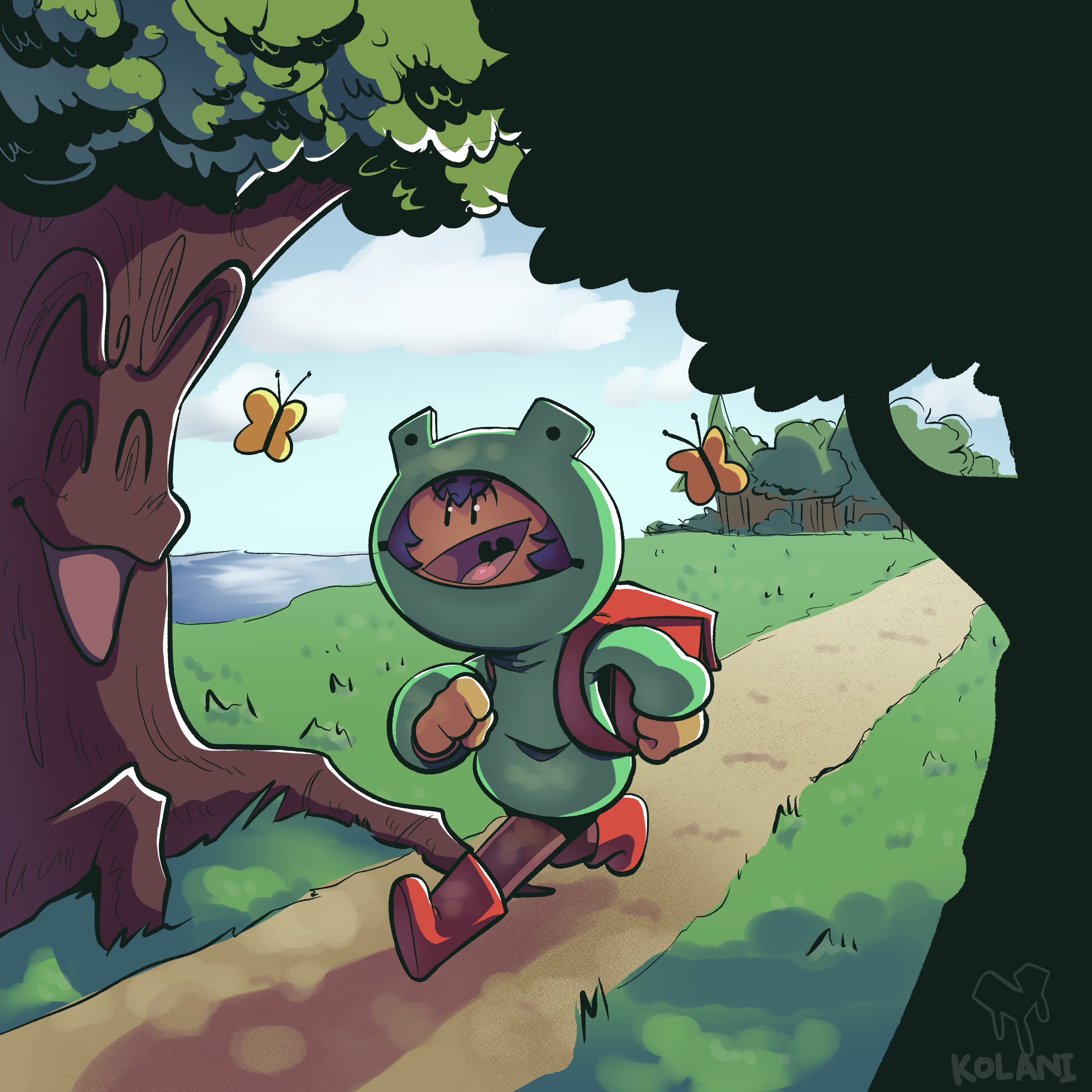 Just a little guy running into a magical forest where nothing can go wrong!